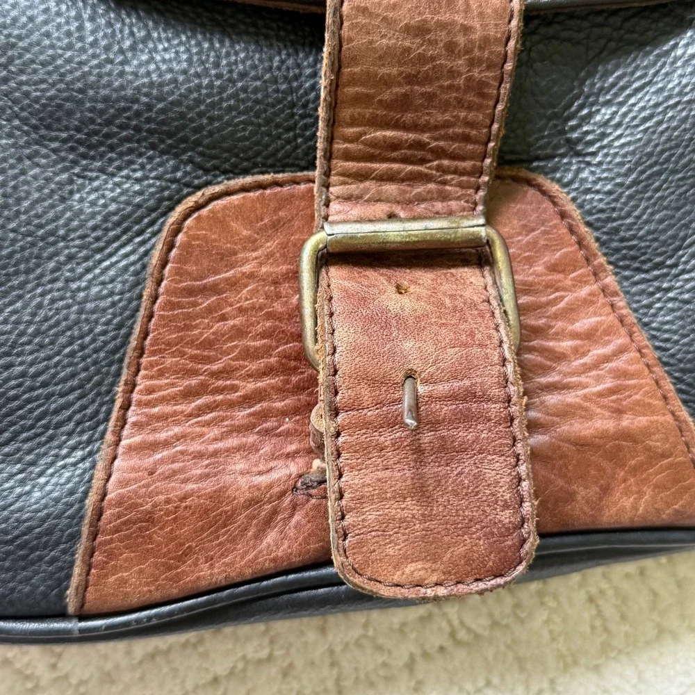 Wilsons Leather Messenger Bag Brown Black Leather Crossbody Satchel Laptop Bag